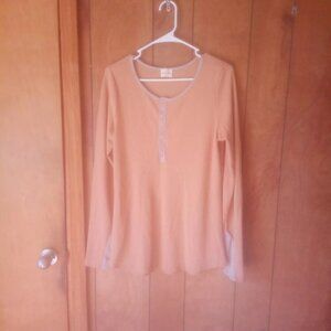 Lovely Melody Brown Long Sleeve Lightweight Top Size M